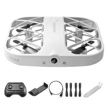 Mini Drones-Zangão Com Câmera Hd de Bolso Mini UFO Pequeno Avião de Controle Remoto LED Crianças Voando Drone Giratório Brinquedos Helicóptero 0