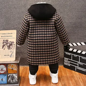 Moda 2020 Outono Inverno Engrossar Grade Jaquetas De Agasalho De Lã Casaco Menino Crianças Vestuário 2 Cores Para A Idade De 2 A 12 Anos 2