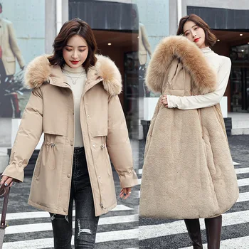 Moda de Inverno De 2022 Mulheres Casacos de Pizza Para Superar O Novo coreano Vversion De Baixo Ppadded Jaqueta Espessamento do Revestimento do Inverno das Mulheres 4