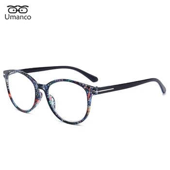 Moda do teste Padrão de Flor de Impressão Óculos de Leitura para as Mulheres, Homens Rodada do PC do Quadro de Luz Azul Filtro Anti-fadiga Presbiopia Óculos +1.5 2