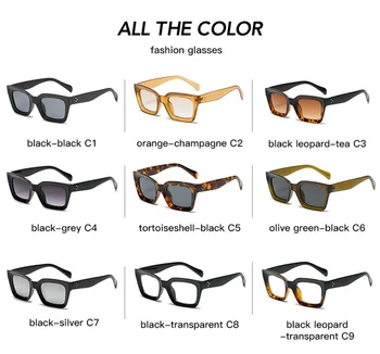 Moda Popular Olho de Gato Mulheres de Óculos de sol Retro Prego Claro Gradiente de Óculos de Marca de Designer Homens Praça de Óculos de Sol UV400 Eyeglasse 3
