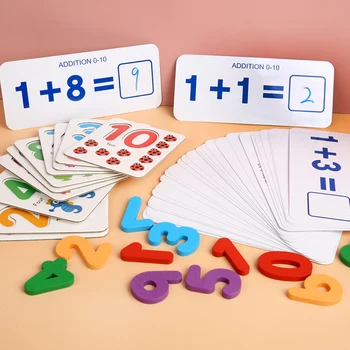 Montessori De Brinquedos Para Crianças De Matemática As Crianças Cedo, Brinquedos Educativos, A Contagem De Madeira Adesivo De Crianças Número De Cognição Presente De Aniversário 4