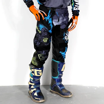 Motocross Calças conjunto de engrenagens competição de corrida terno Mens Ms. senhora Off-road Desgaste-resistente elástico de roupa de Moto BMX MTB
