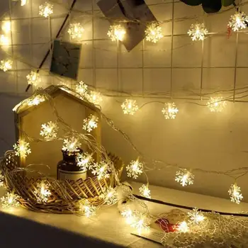 Natal LED Luzes de corda Papai Noel flocos de Neve Boneco de neve, Árvore de Natal de Luzes de Fadas Garland Decorações Para a Casa (sem Bateria) 0