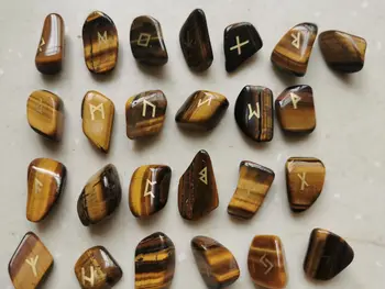 Natural de Runa Pedras, Polido Gravado Elder Futhark Alfabeto Mágico Letras de Cristal para Meditação, Divinação Cura Chak