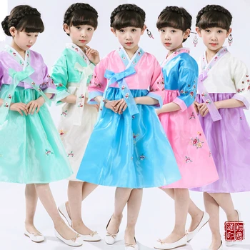 New Kids Hanbok Menina De Vestido Tradicional Coreana Palácio Traje De Criança Coreano Étnicos Trajes Orientais Fase Nacional Do Vestuário 89