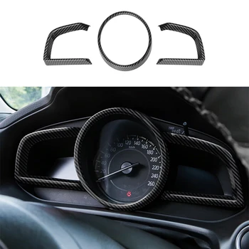 Newfor Mazda 3 Axela 2014-2018 De Fibra De Carbono Painel Interior Instrumento Moldura Guarnição Tampa 0