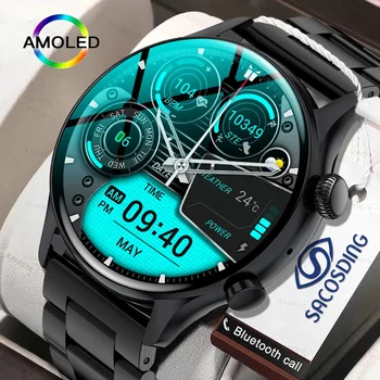 Novo 390*390 Tela Smart Watch Sempre Exibir O Tempo de Chamada Bluetooth Esportes Fitness Tracker NFC Smartwatch Para Homens Android IOS