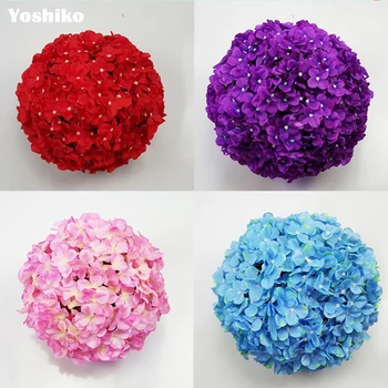Novo 50Pcs Artificial Hortênsia de Flores de Seda flor Decorativa cabeças para diy Flor, Bola de Casamento Beijando Bola Pomander Decoração