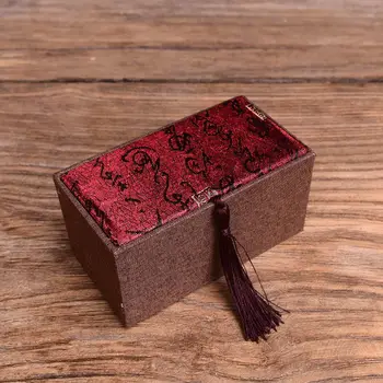 Novo Antiga Poesia Tecido Brocado Caixa Contas Simples e Elegante, Delicado Presente Retro Caixas de Jóia Recipiente de Alta Qualidade