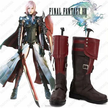 Novo Final Fantasy XIII, lightning Eclair Farron Cosplay Botas de Anime Sapatos Feitos 0