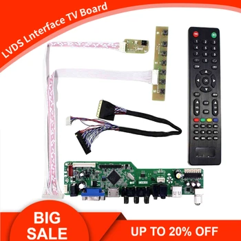 Novo Monitor de TV Kit Para LTN140AT16-201 LTN140AT16-D01 14.0 Polegadas com 1366 x 768 TV+HDMI+VGA+AV+USB Ecrã LCD LED de Controlador de Placa de Driver