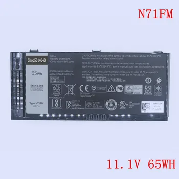 Novo Original do Portátil da substituição do Li-íon da Bateria N71FM para DELL Precision M6600 M6700 M6800 M4600 M4700 M4800 série 11.1 V 65 WH
