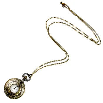 NOVO Tamanho Médio de Bronze relógio de bolso do número romano relógio estilo Colar estilo antiquado mulher Gneva Estilo 3