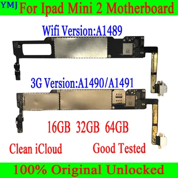 Não icloud Para o iPad mini 2 placa-Mãe A1489 Wifi & A1490/A1491 Versão 3G placa Lógica Original Desbloqueado Completo Testado Bom Trabalho 3