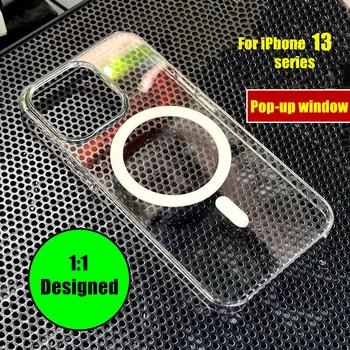 Oficial Transparente Telefone de Caso Para o iPhone 12 Pro Max Magnética Magsafe de Volta Tampa transparente Original de 1:1, 14 Pro Plus 13 Mini-Casos 0
