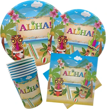 Omilut Aloha Hawaii Festa De Talheres Descartáveis De Férias De Verão, Festa De Luau Aloha Decoração Para Uma Festa Tropical De Folha De Palmeira Fornecimentos De Terceiros Dez 1