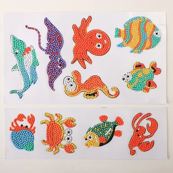 Os Animais do mar de Diamante Pintura Adesivos de Diamante Mosaico, Bordados em Ponto Cruz DIY Dom Crianças Strass Copa do Livro de Telefone Decoração 0