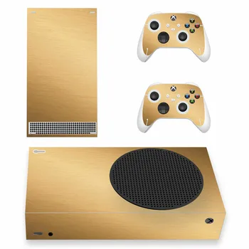 Ouro Cor de Pele Adesivo Decalque da Tampa para Xbox Série S de Console e 2 Controladores de Xbox Série Slim Vinil Adesivo de Pele