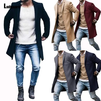 Oversized Moda Masculina Lã&Blend Coats Sexy De Mens Vestuário De 2021 Único Breasted Superior A Roupa Inglaterra Jaqueta De Estilo Masculino Streewear