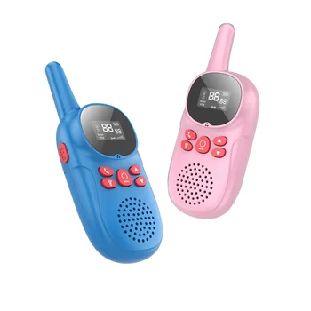 Pack de 2 de Plástico Crianças Walkie Talkie Portátil Útil da Bateria Operado Interativo Ouvido Proteger de Rádio de Duas vias 0