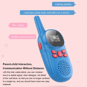 Pack de 2 de Plástico Crianças Walkie Talkie Portátil Útil da Bateria Operado Interativo Ouvido Proteger de Rádio de Duas vias 1