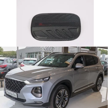 Para Hyundai Santa Fe 2019 1pcs ABS com fibra de Carbono estilo de Carro acessórios Styling Auto de Óleo Combustível Tampa do Tanque Tampa de Etiqueta do carro