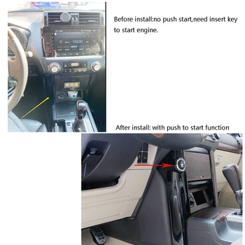 Para Toyota Prado 2010-2017 Motor do Carro aperte o Botão Para Começar a Parar de Chave Remota Começar a Parar de cd, Entrada Sem chave com Painel de Plug and Play 5
