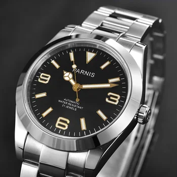 Parnis 40mm Prata Caso Automáticos Mecânicos Homens Relógios de Vidro Safira Miyota 8215 Relógio relógio automatico masculino 2022 Presente 0