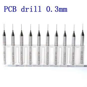 PCB Torção Broca de 10 peças de 0,3 mm a 1,2 mm sem anel de importações de Carboneto de PCB bits, placa de circuito impresso Mini CNC, Furadeira,Kit de 0