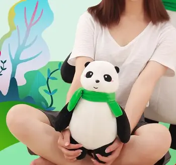 pequeno luxuoso bonito lenço panda brinquedos de pelúcia gordura panda boneca de presente de cerca de 30cm 2947
