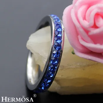 Perfeito Senhora De Design Grande Promoção Hermosa Jóias De Casamento BlueAmethyst Anéis Para As Mulheres Tamanho 8# 7# 2