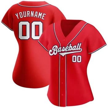 Personalizado de Beisebol Jersey Completo Sublimado Nome da Equipe/número de pessoas Fazer o Seu Próprio Botão para baixo de Camisas para Senhora da Festa de Aniversário de Aniversário 5
