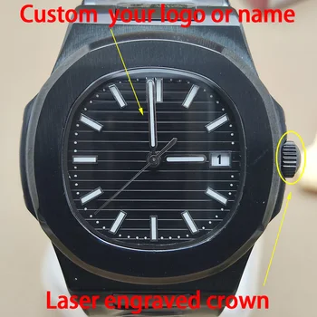 preto de 29,7 mm nh35 de discagem NH35 caso mãos nh36 dial watch dial logotipo personalizado NH36 caso nh35 movimento do relógio de desporto acessórios peças