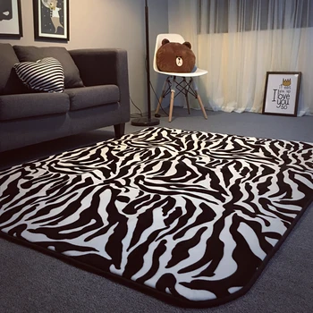 Preto E Branco Zebras Tapete Listrado Quartos, Sala Em Carpete Estofamento De Esteira 0