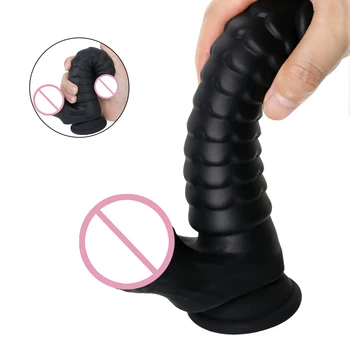Preto Realisitic Pênis Grandes Dildos Plug Anal Com ventosa de Silicone Vagina Massagem Masturbador Feminino Brinquedos Sexuais para as Mulheres