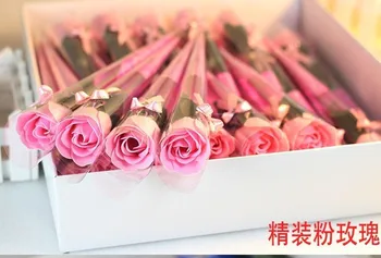 PVC único rose sabonete flor com diamante / Favor do Casamento de Rose sabonete flor / Dia dos Namorados / Dia das mães / Dia do Professor Presente