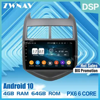 PX6 Android 10.0 gps de navegação de tela para o Chevrolet Aveo 2 2011 2012 2013 2014 2015 auto-Rádio Multimédia Player de Vídeo unidade de cabeça