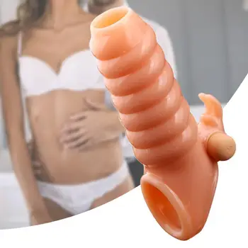 Pênis Corrector Macia Pele-friendly Rosca de Vibração retardar a Ejaculação Anel de Bloqueio para o sexo Masculino Masturbadores Produtos para Adultos Brinquedos