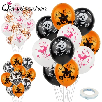 Qianxiaozhen Halloween Emulsão Balão Conjunto De Festa De Festa Decoração De Balão De Halloween Fontes De Decoração De Halloween
