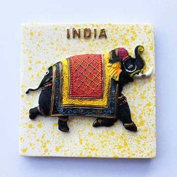 QIQIPP Índia criativo da paisagem cultural de elefante turismo comemorativa de artesanato ímã de geladeira coleção decorativos 0