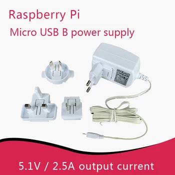 Raspberry Pi 3B+/3B original Micro USB B interface de energia 5.1 V 2.5 Um com multi-adaptador de país