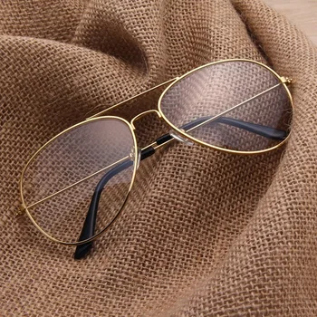 RBRARE de grandes dimensões Óculos de Armação de Quadro de Mulheres de Óculos Liga Espelho Plano Retro Metal Limpar Lente de Óculos de Armação Selvagem Óculos Gafas 1