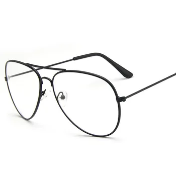RBRARE de grandes dimensões Óculos de Armação de Quadro de Mulheres de Óculos Liga Espelho Plano Retro Metal Limpar Lente de Óculos de Armação Selvagem Óculos Gafas 2