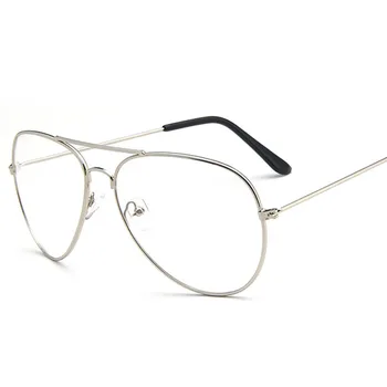 RBRARE de grandes dimensões Óculos de Armação de Quadro de Mulheres de Óculos Liga Espelho Plano Retro Metal Limpar Lente de Óculos de Armação Selvagem Óculos Gafas 3