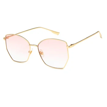 Retro Oversized Quadrado Óculos de sol das Mulheres os Homens 2021 Marca de Luxo cor-de-Rosa Gradiente Oculos Óculos de Sol UV400 Limpar Lente de Óculos