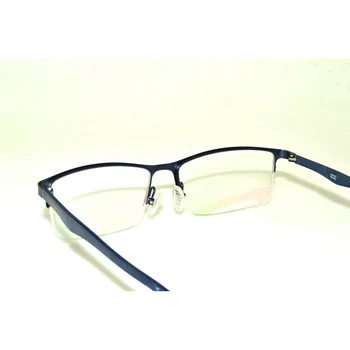 Retro Óculos de Leitura Rectangular, de cor Azul com estrutura de Metal Ótica, Óculos para Homens Mulheres Ultraleve de Negócios+1 +1.5 +2 +2.5+3 +3.5 +4 2
