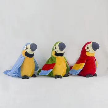 Robô Papagaio Brinquedos Eletrônicos Animal De Pelúcia Interativa Papagaio De Estimação Falar Cantar Canções Bate Asas Música De Brinquedo Para Crianças, Presentes De Aniversário