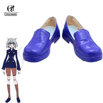 ROLECOS Hunter x Hunter Neferpitou Cosplay Sapatos Anime Neferpitou Cosplay Sapatos Mulheres Azul Botas Sapatos Uniforme Caminhadas ao ar livre