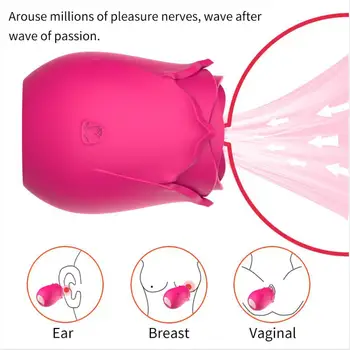 Rose clitóris vagina língua otário estimulador Ponto G massageador vibrador feminino brinquedo do sexo para as mulheres masturbador fidget adultos brinquedos 0